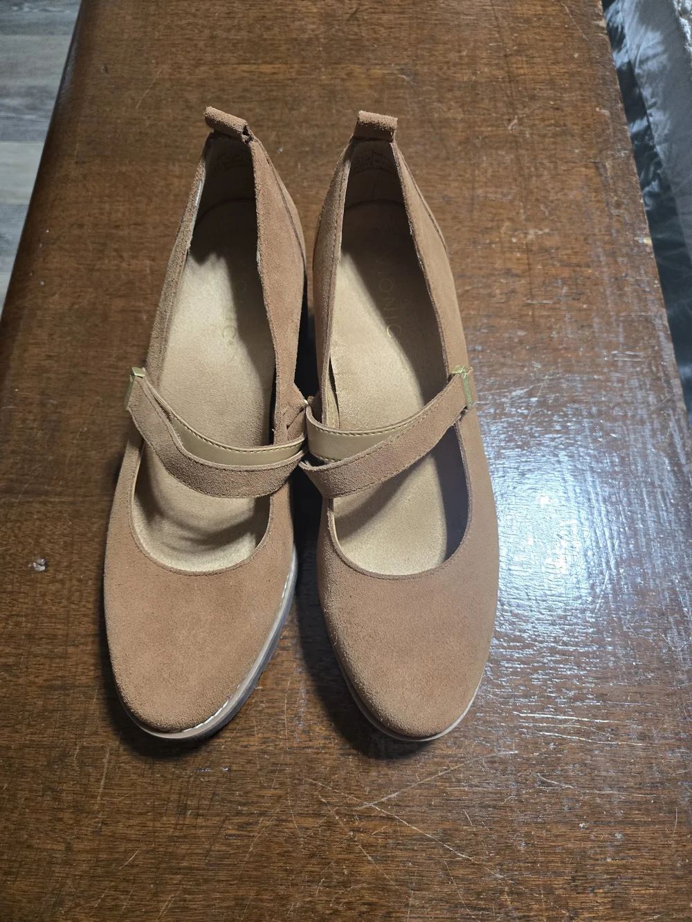 Women's Tan Suede Mary Jane Flats - Comfortable Everyday Style